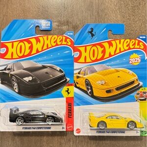 Mattel Hot Wheels Ferrari Set - Black & Yellow Die-Cast Cars